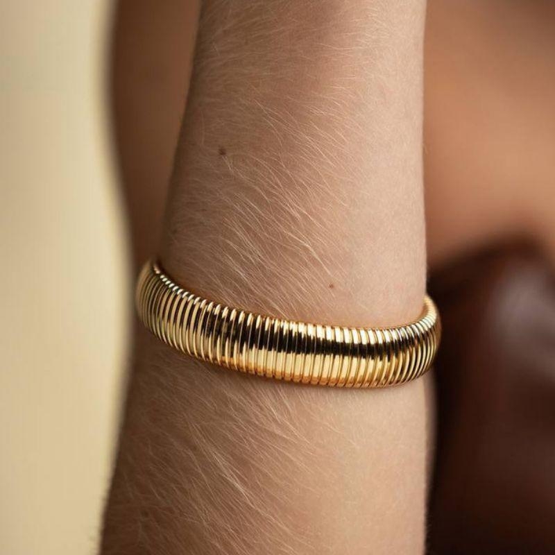 PULSEIRA BRACELETE DETALHADO EM BANHO DE OURO 18K