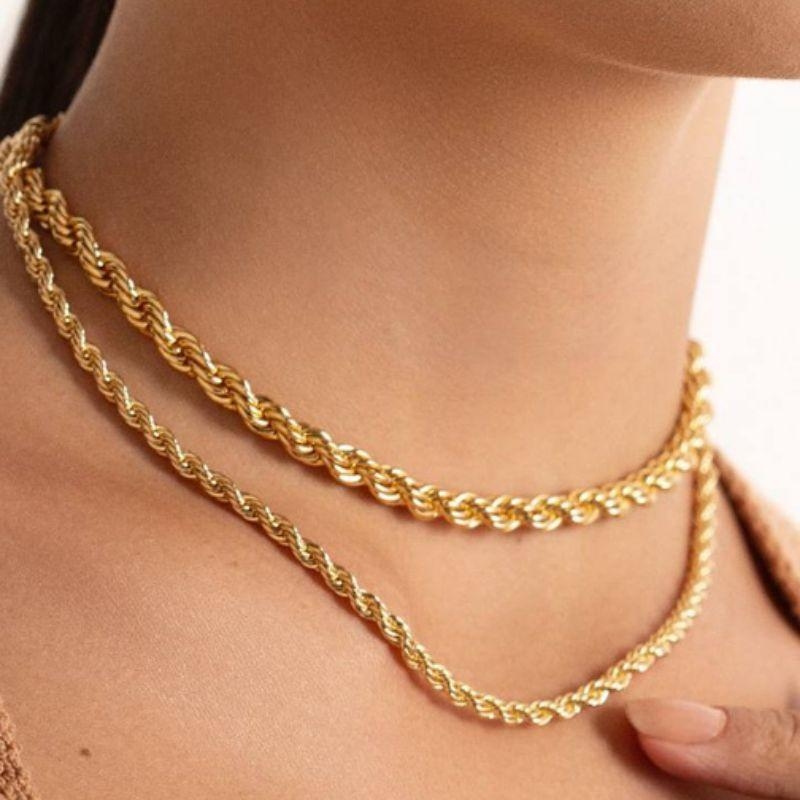 COLAR CHOKER CORDÃO BAIANO EM BANHO DE OURO 18K