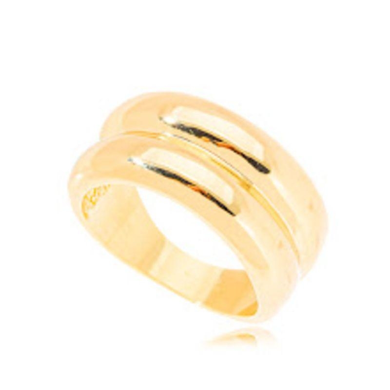 ANEL INTENSE DE ARO DUPLO EM BANHO DE OURO 18K