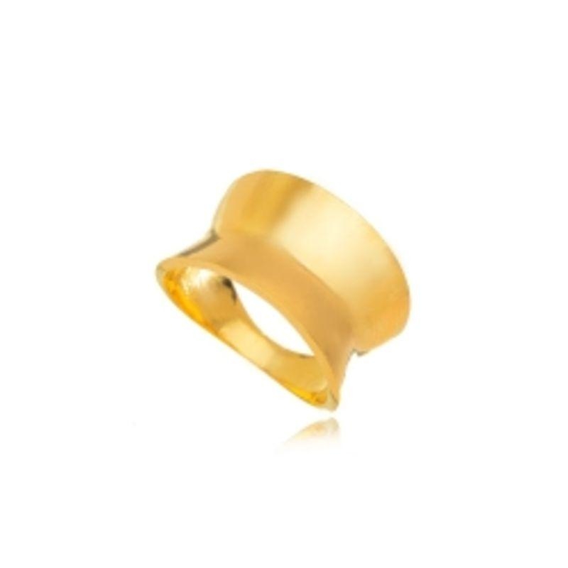 ANEL BOLD COM DESIGN ORGÂNICO EM BANHO DE OURO 18K