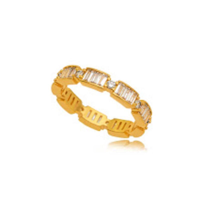 ANEL APARADOR BAGUETES RADIANT EM BANHO DE OURO 18K