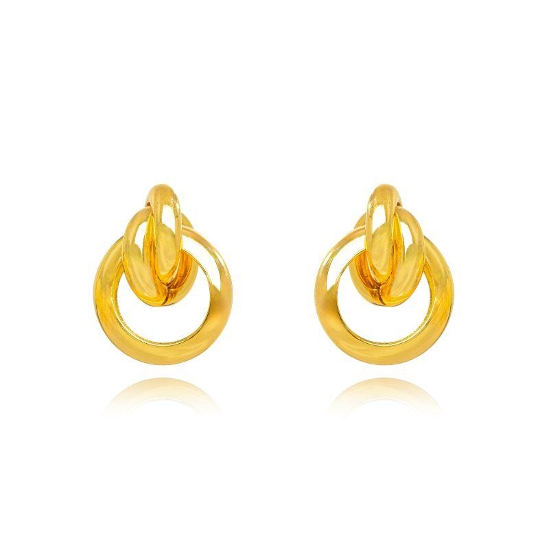 BRINCO ELOS ENTRELAÇADOS MOBIUS -  BANHO DE OURO 18K