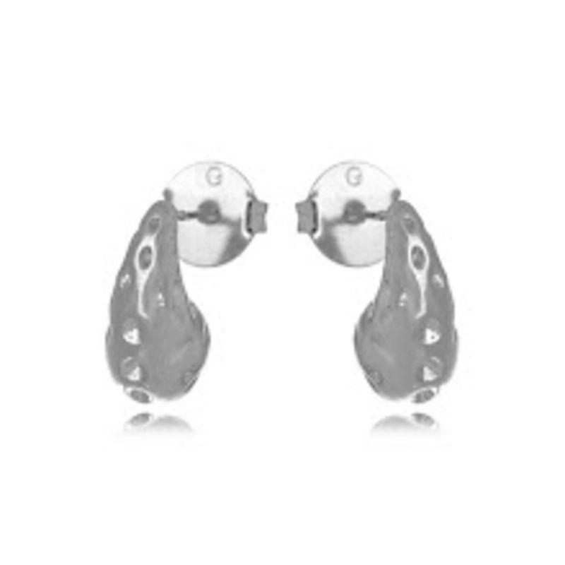 BRINCO GOTA TEXTURIZADA ORGÂNICA - BANHO DE RÓDIO BRANCO