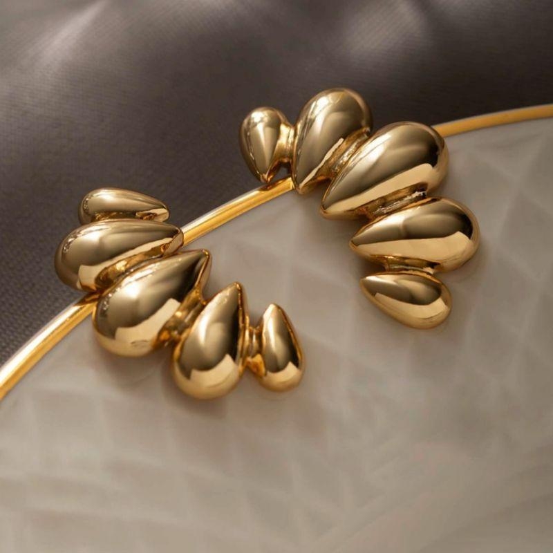 BRINCO EAR CUFF MULTIGOTAS - BANHO DE OURO 18K