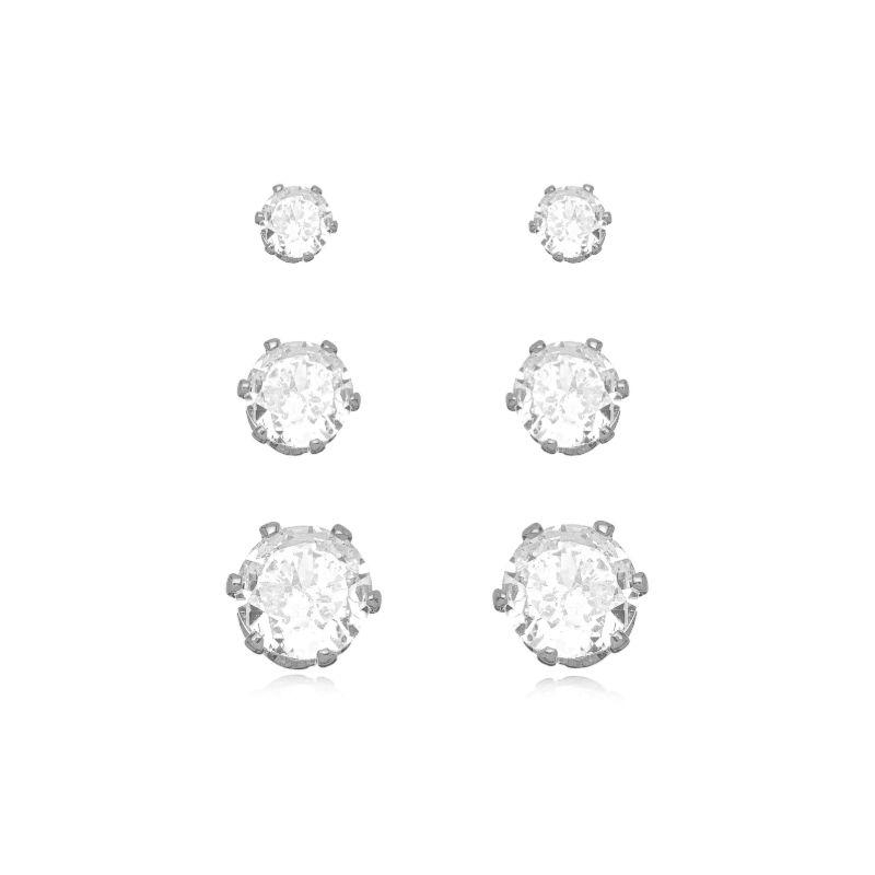 BRINCO TRIO PONTO DE LUZ EM BANHO DE RÓDIO BRANCO