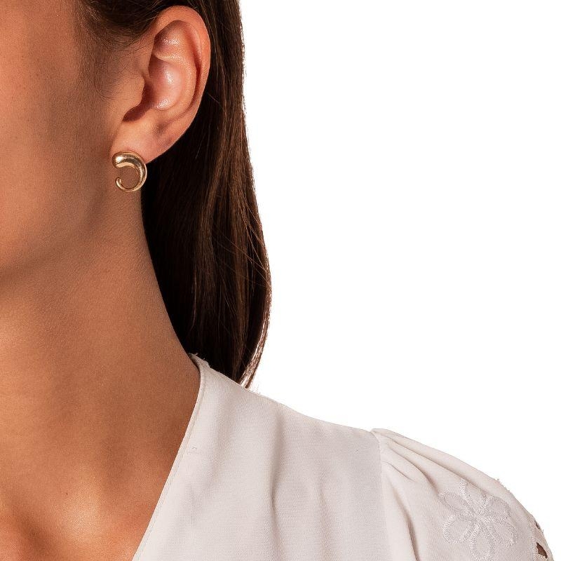 BRINCO VÍRGULA ORGÂNICA BOLD - BANHO DE OURO 18K