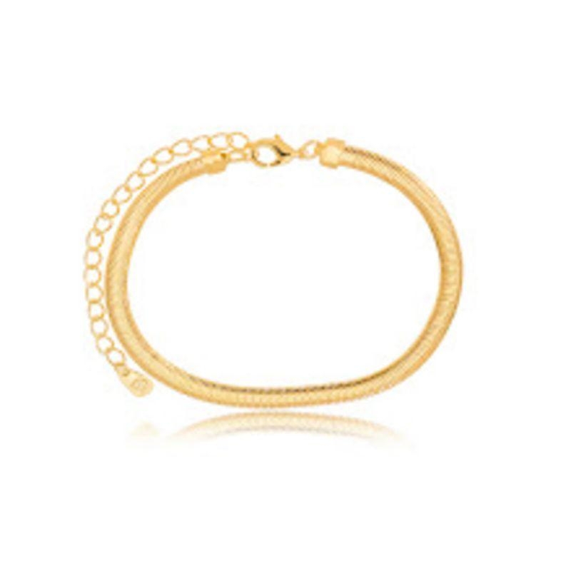 TORNOZELEIRA MALHA SERPENTE (SNAKE) EM BANHO DE OURO 18K