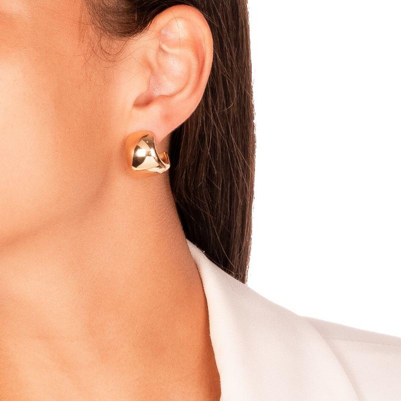 ARGOLA ABAULADA BOLD LISA BANHO OURO 18K