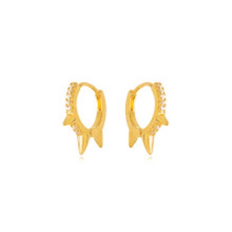 BRINCO ARGOLA SPIKE CRAVEJADA EM OURO 18K