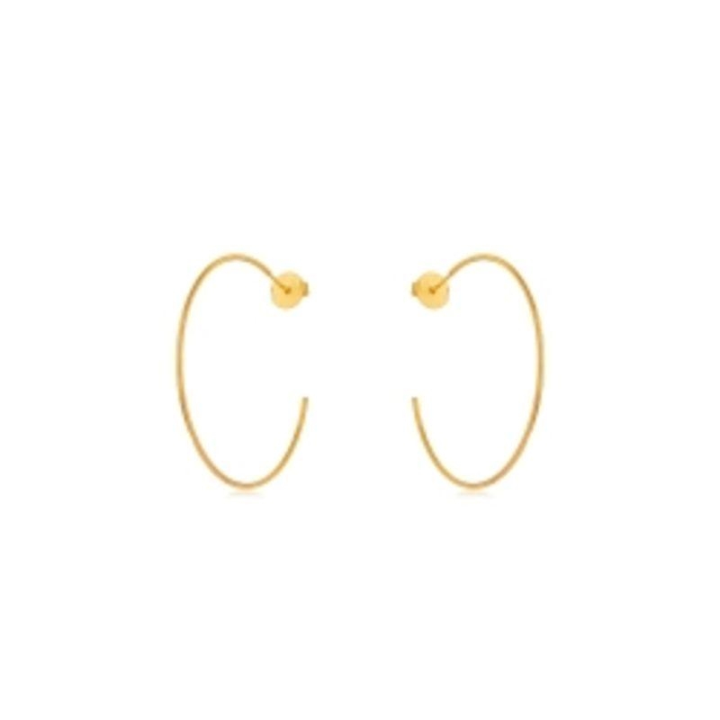BRINCO MEIA ARGOLA FIO FINO - BANHO DE OURO 18K