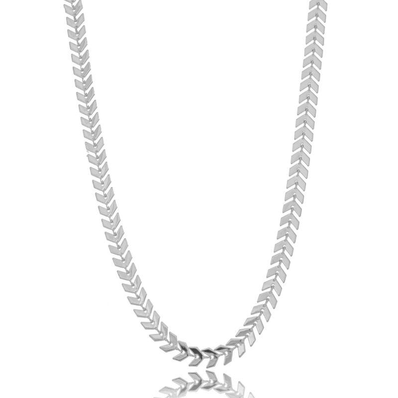 CHOKER DE ELOS ESCAMA EM RÓDIO BRANCO