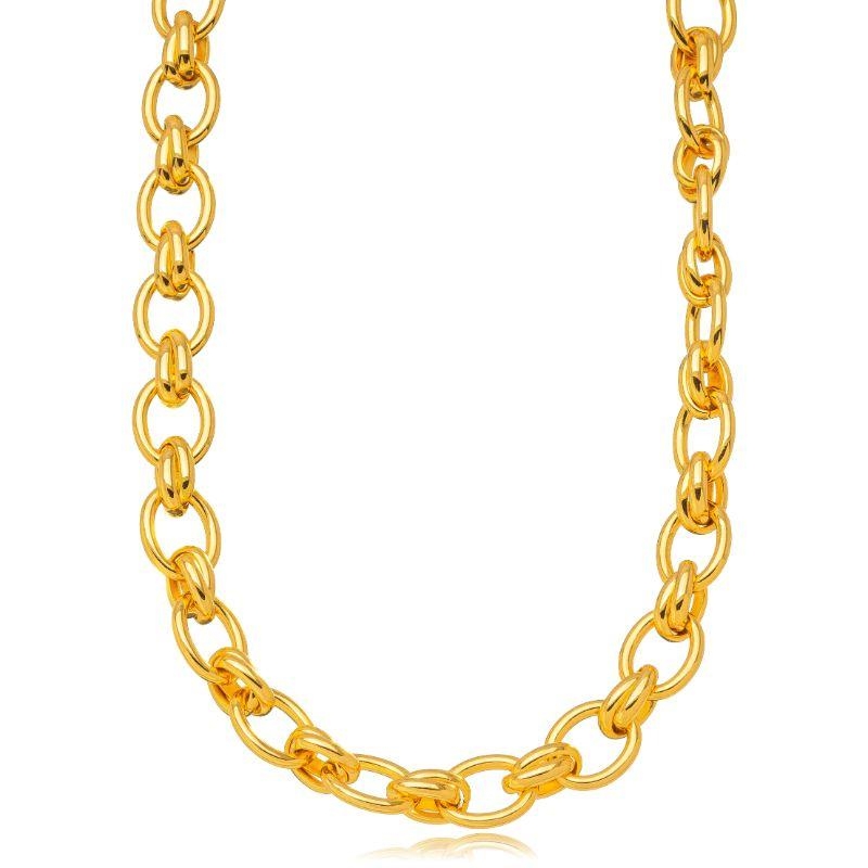CHOKER ELO PORTUGUÊS ROBUSTO EM BANHO DE OURO 18K