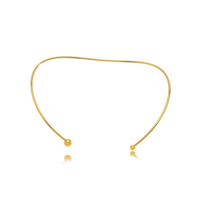 COLAR CHOKER RÍGIDA SLIM EM BANHO DE OURO 18K