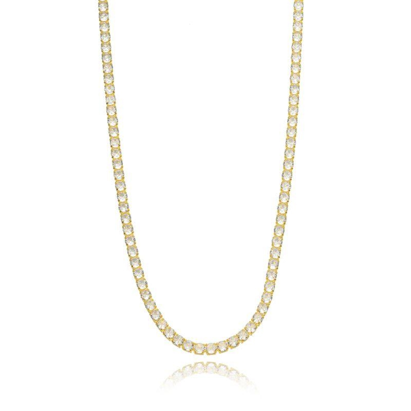 COLAR CHOKER RIVIERA CRAVEJADO - BANHO DE OURO 18K