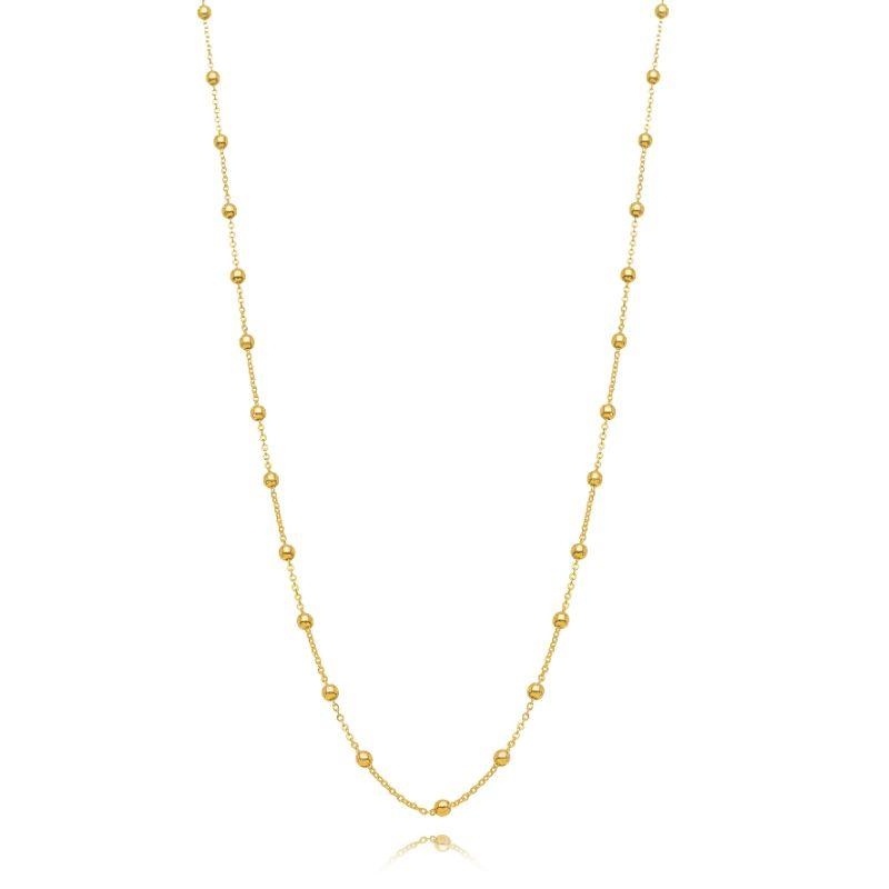 COLAR CORRENTE COM ESFERAS EM OURO 18K - 54CM