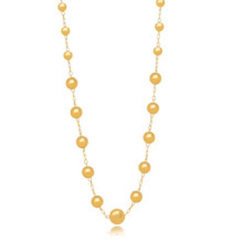 COLAR ESFERAS INTERCALADAS EM BANHO DE OURO 18K