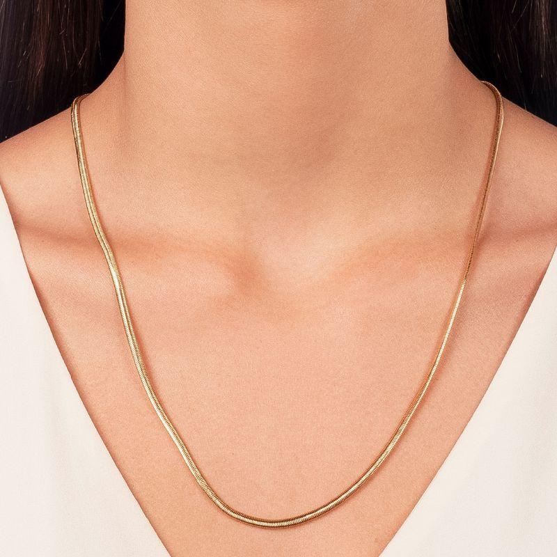 COLAR FITA MALHA SNAKE EM BANHO DE OURO 18K