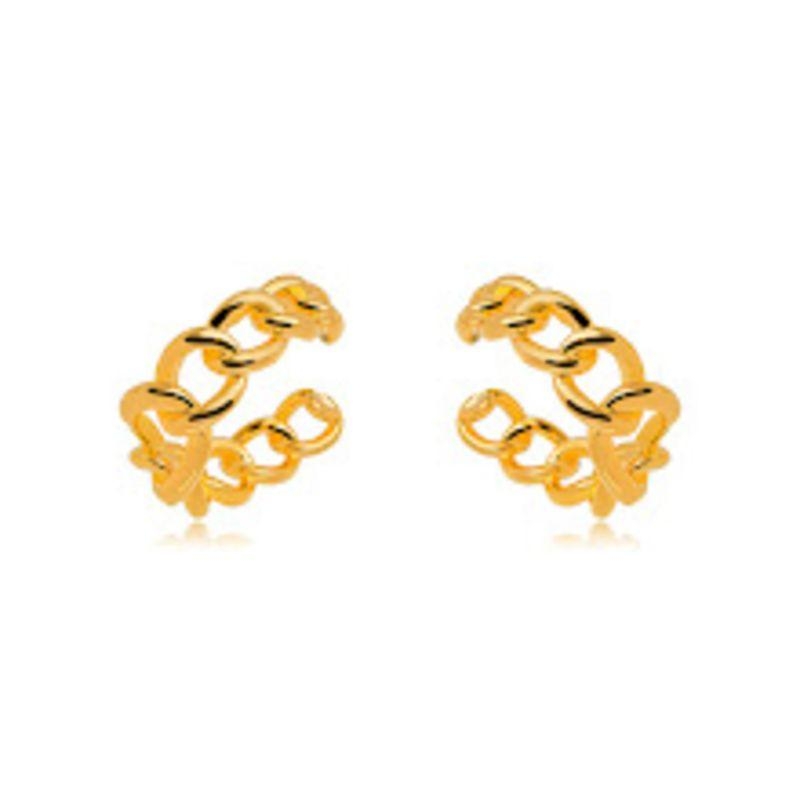 PIERCING DE PRESSÃO ELO GOURMET BOLD -  BANHO DE OURO 18K