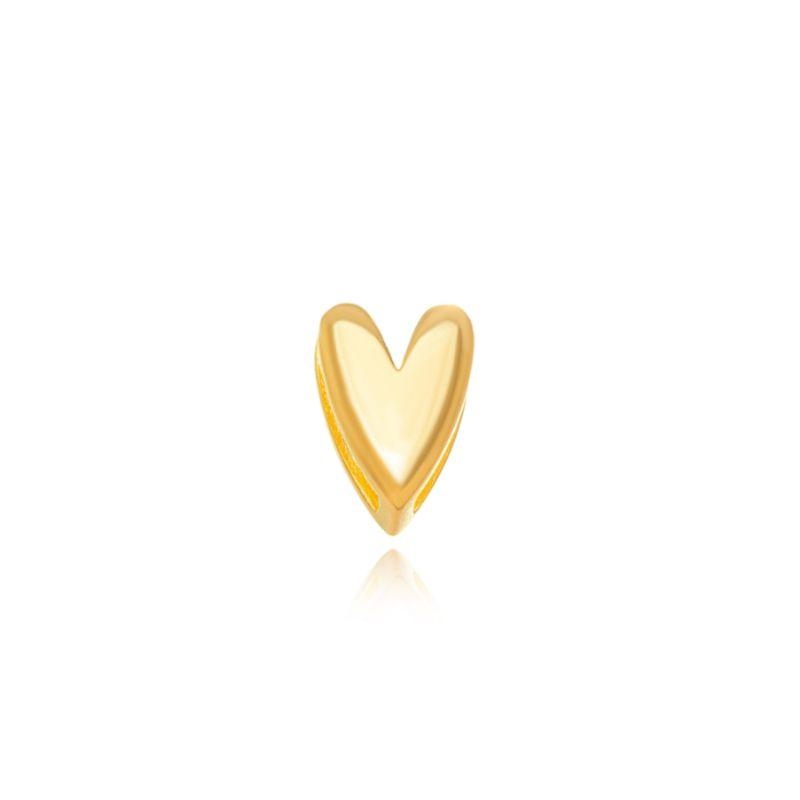 PINGENTE CORAÇÃO ALONGADO LISO EM BANHO DE OURO 18K