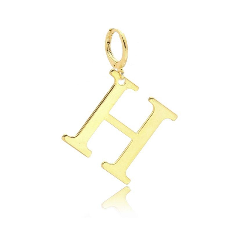 PINGENTE LETRA H EM BANHO DE OURO 18K