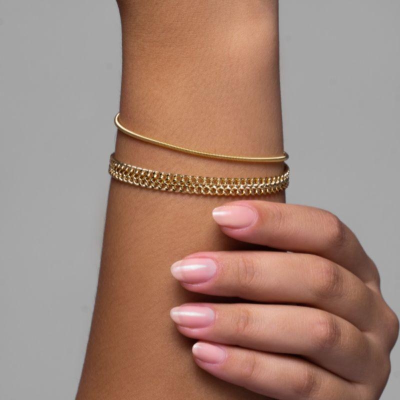 PULSEIRA ELO DUPLO GRUMET - BANHO OURO 18K EXCLUSIVO