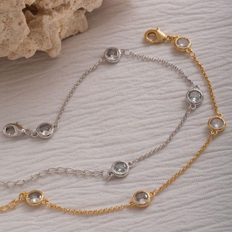 PULSEIRA ELO FINO PONTOS DE LUZ - BANHO DE OURO 18K