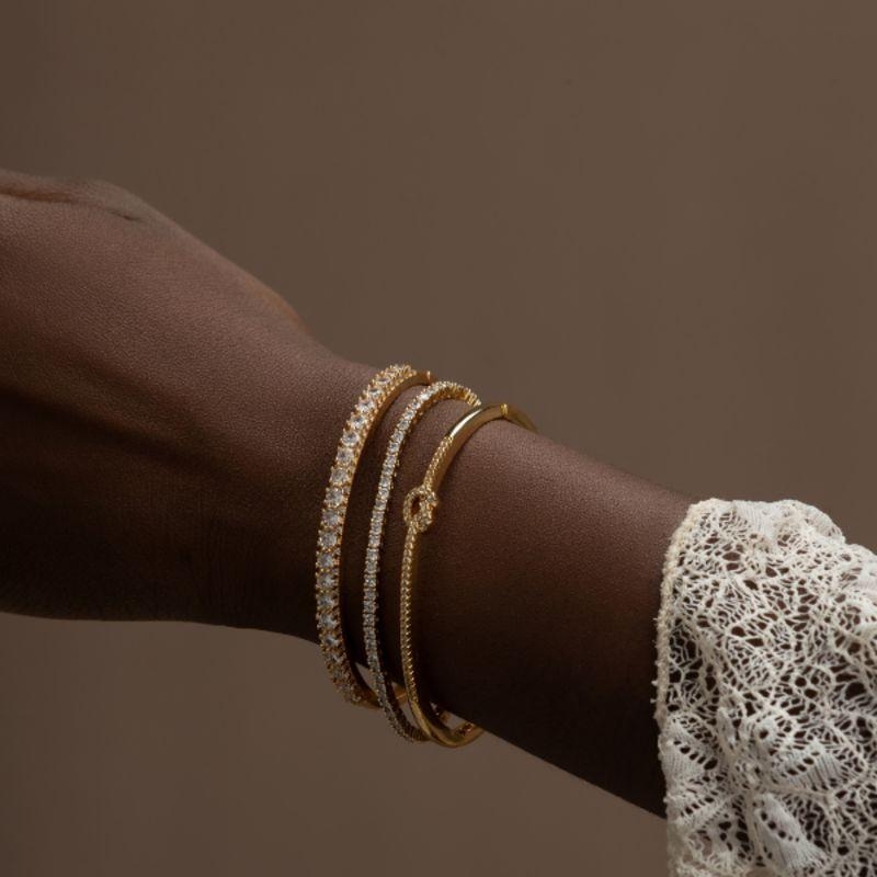 PULSEIRA RIVIERA CRAVEJADA EM OURO 18K - 16,5CM
