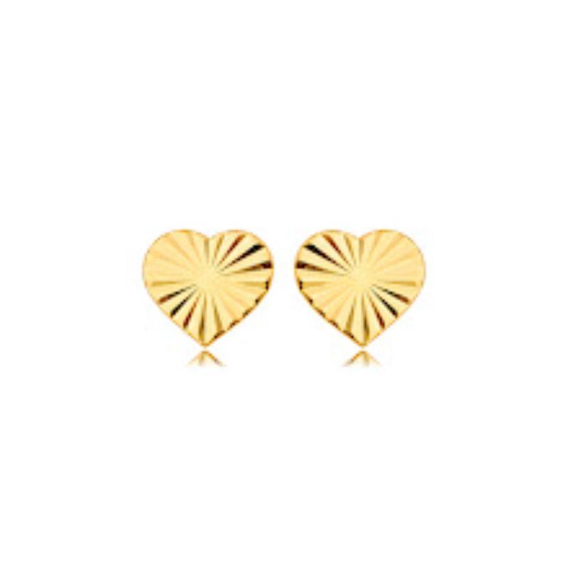 BRINCO CORAÇÃO DETALHADO EM BANHO DE OURO 18K