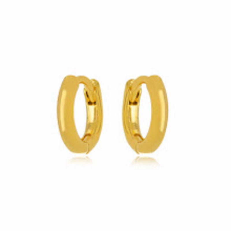 BRINCO ARGOLA LISA EM BANHO DE OURO 18K