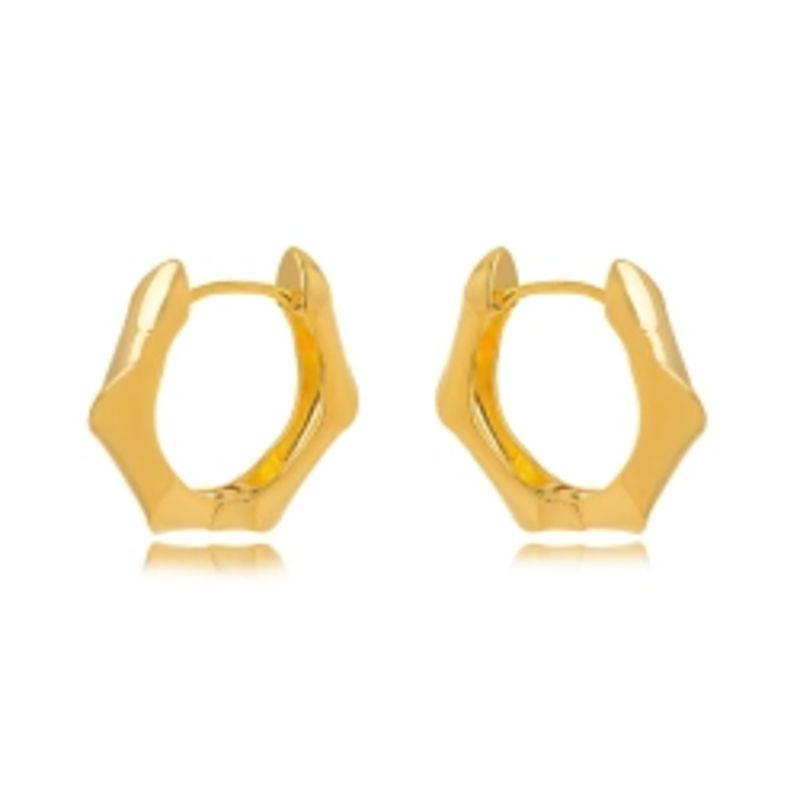 BRINCO ARGOLA LISA EM BANHO DE OURO 18K