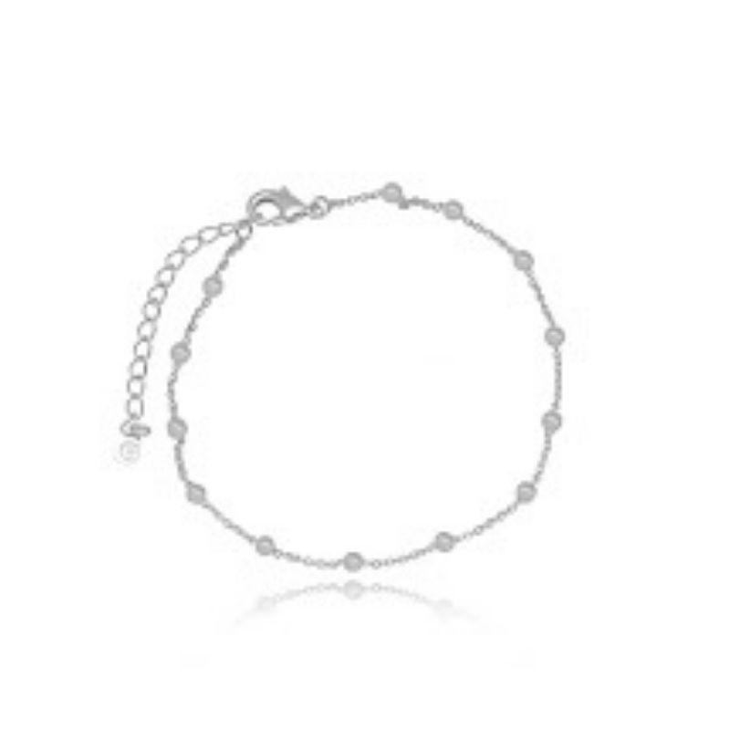 TORNOZELEIRA BOLAS LISAS EM BANHO DE RÓDIO BRANCO