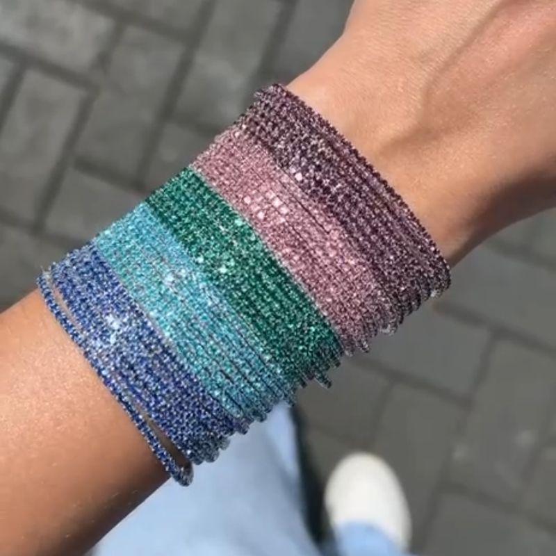 PULSEIRA CRISTAIS TURMALINA EM BANHO DE RÓDIO BRANCO