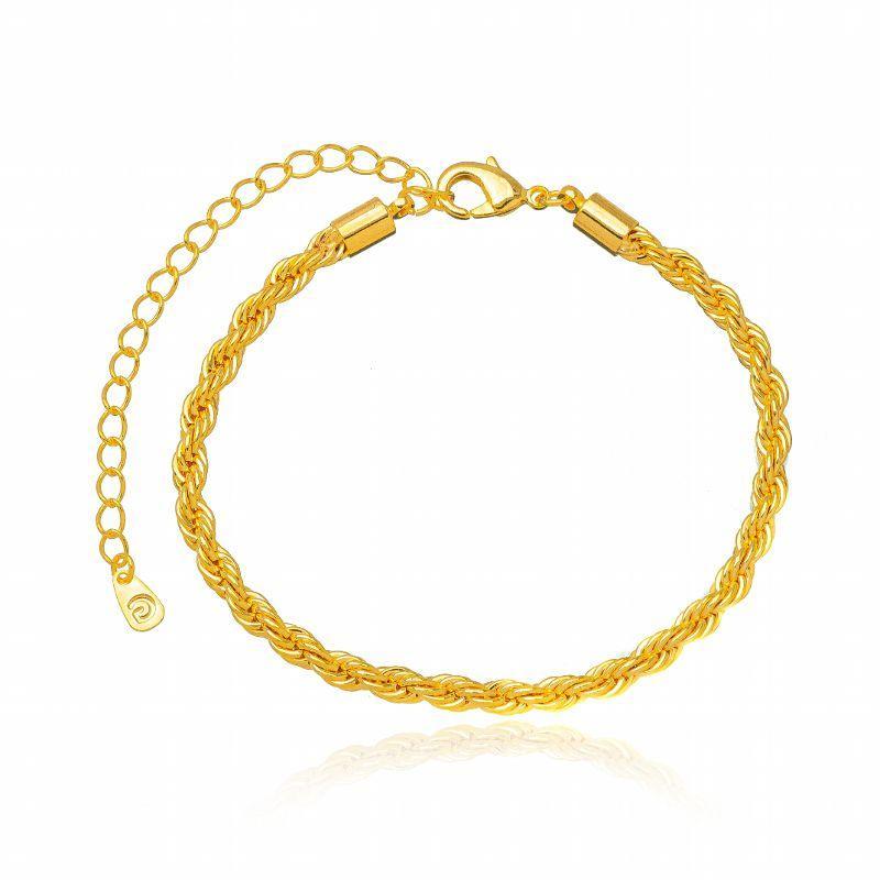 PULSEIRA CORDÃO BAIANO EM BANHO DE OURO 18K