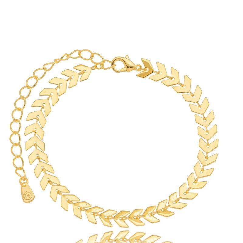 PULSEIRA ESCAMAS LISA EM BANHO DE OURO 18K