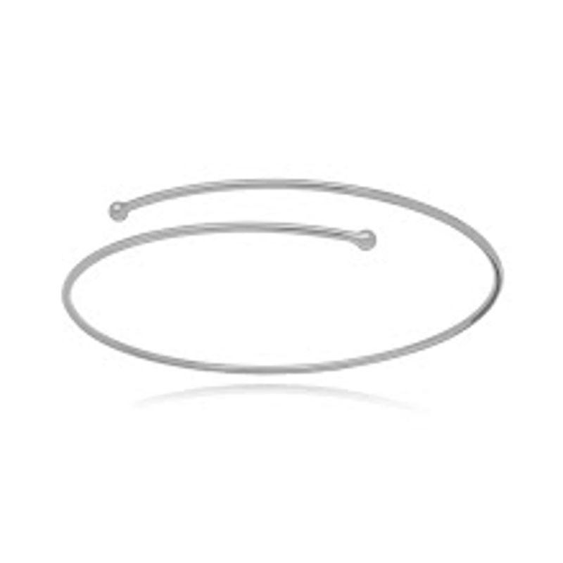 PULSEIRA BRACELETE FINO LISO EM BANHO DE RÓDIO BRANCO