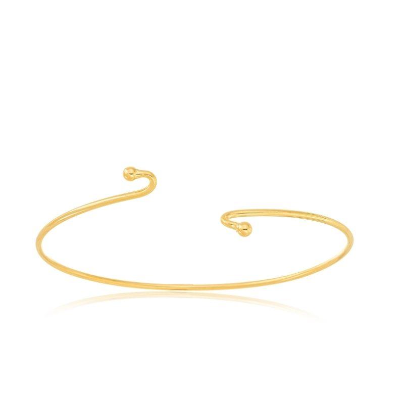PULSEIRA BRACELETE FINO LISO EM BANHO DE OURO 18K