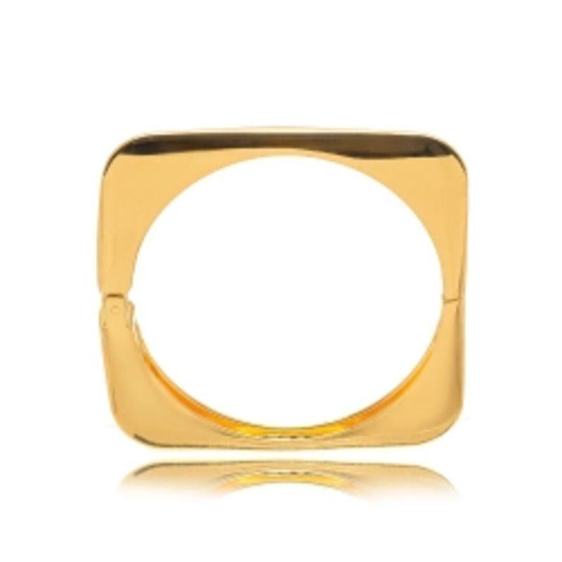 PULSEIRA BRACELETE QUADRADO LISO EM BANHO DE OURO 18K