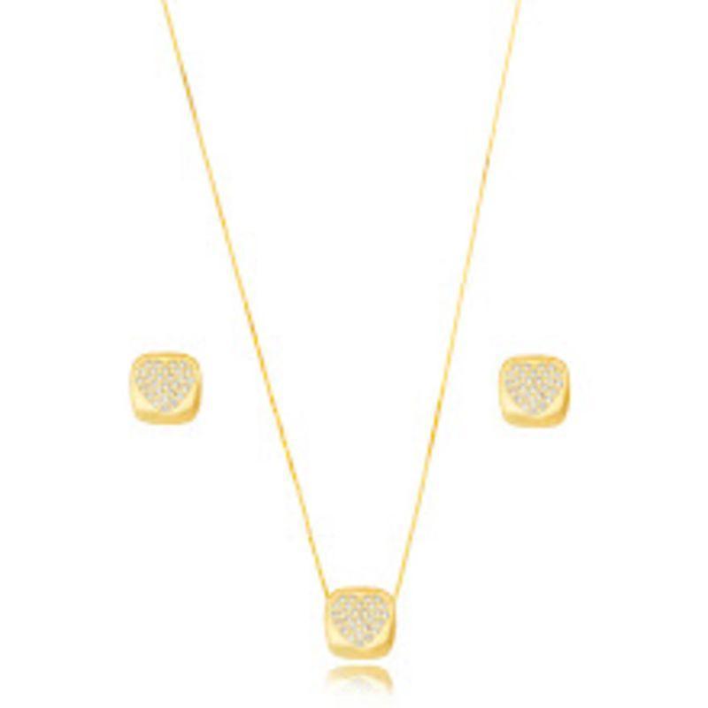 CONJUNTO CORAÇÃO MICRO ZIRCÔNIA