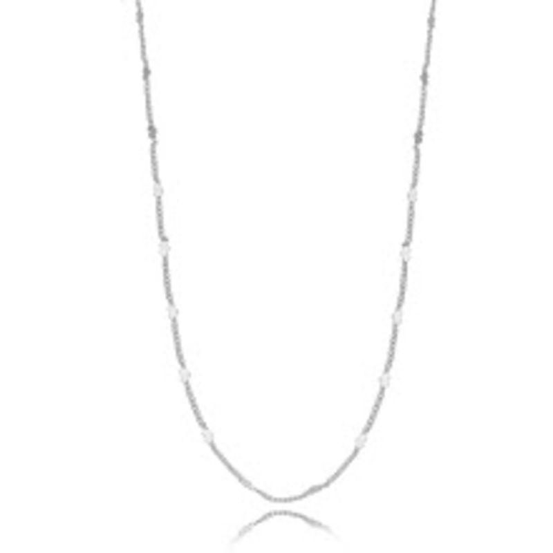 COLAR CHOKER CORAÇÃO LISO EM BANHO DE RÓDIO BRANCO