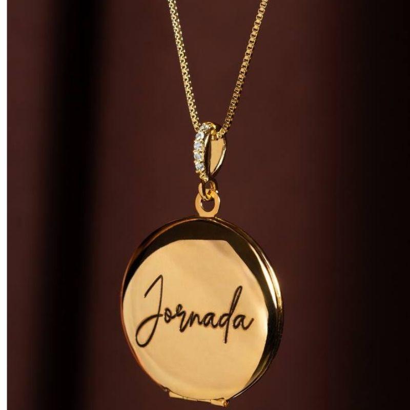 COLAR RELICÁRIO JORNADA EM BANHO DE OURO 18K