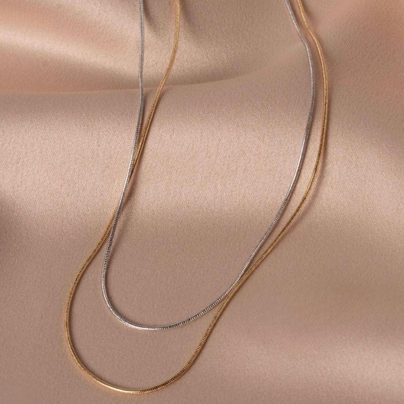 COLAR MALHA ROLIÇA FINA EM BANHO DE OURO 18K