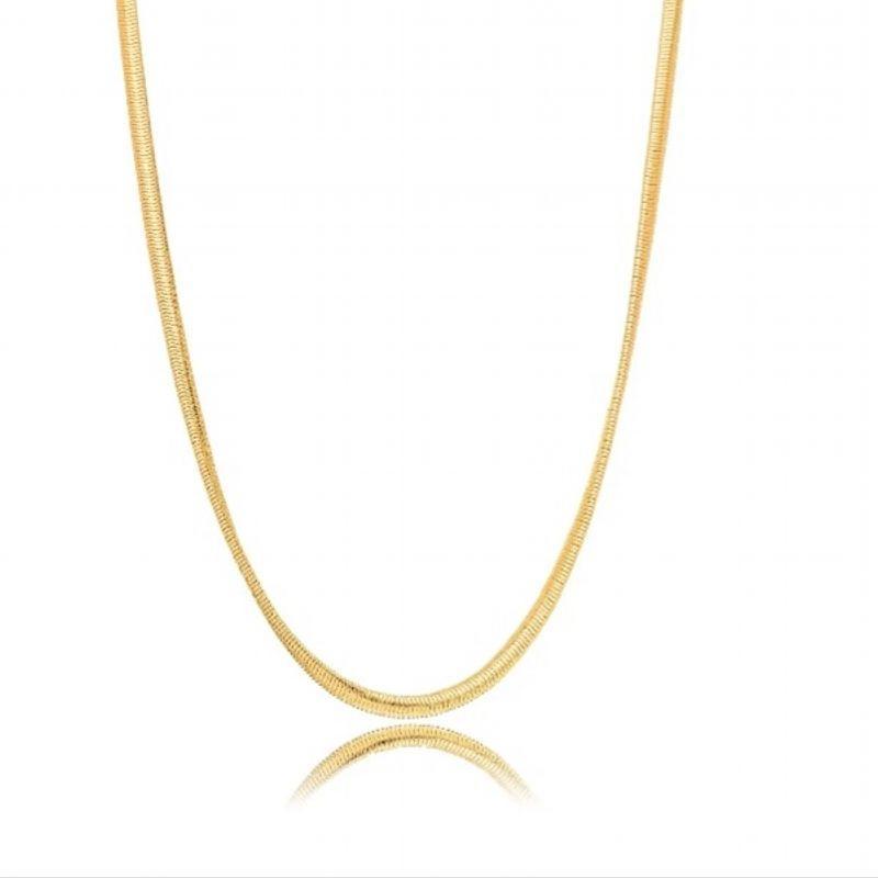COLAR MALHA ROLIÇA EM BANHO DE OURO 18K