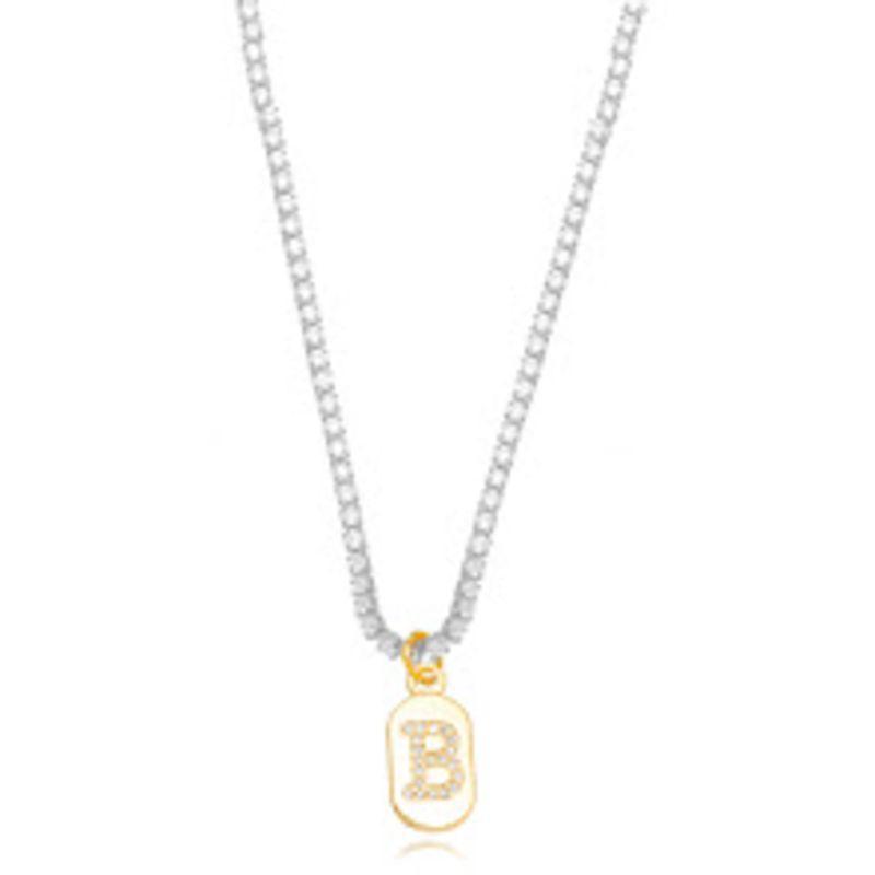 COLAR CHOKER RIVIERA LETRA B EM MISTURA DE BANHOS