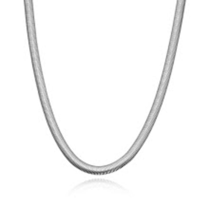COLAR CHOKER MALHA ROLIÇA EM BANHO DE RÓDIO BRANCO
