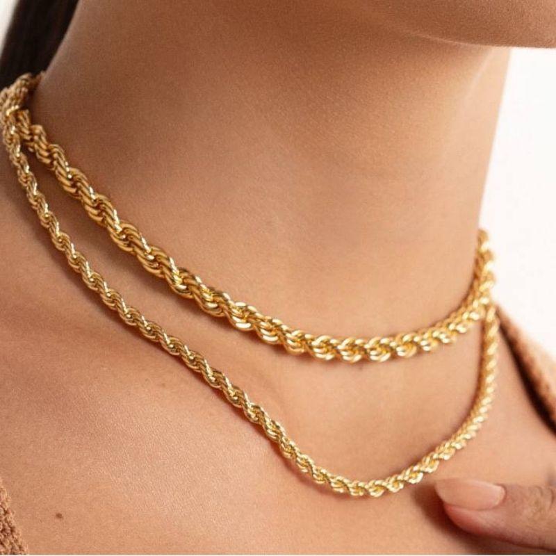 COLAR CHOKER CORDÃO BAIANO EM BANHO DE OURO 18K