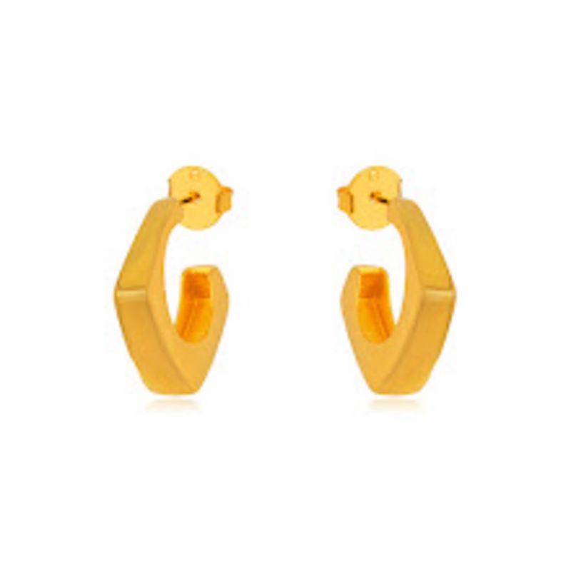 BRINCO ARGOLA LISA EM BANHO DE OURO 18K