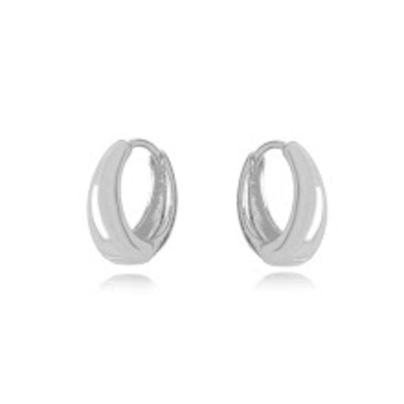 BRINCO ARGOLA LISA EM BANHO DE RÓDIO BRANCO