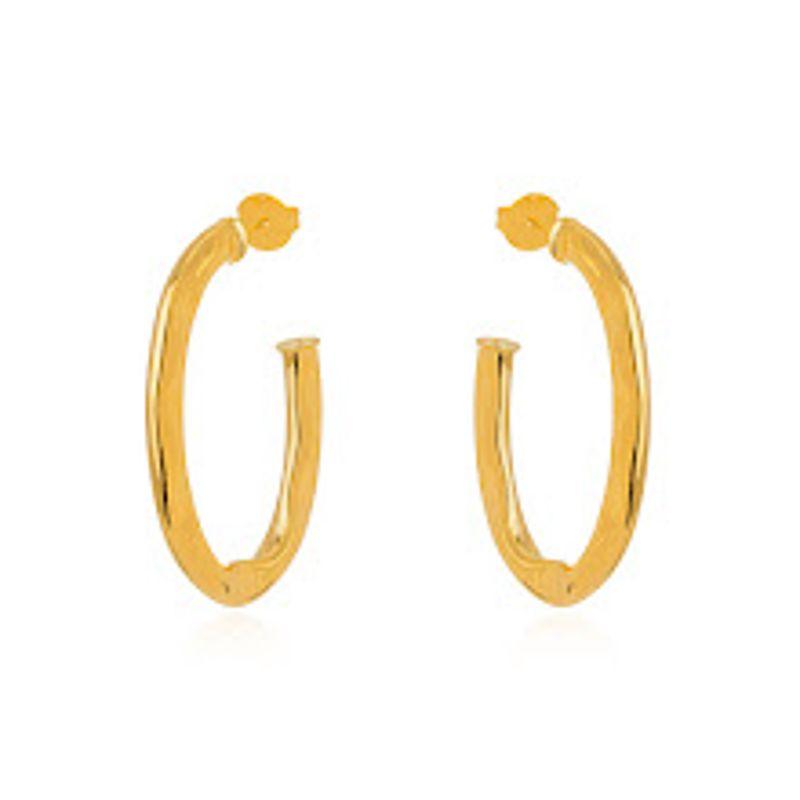 BRINCO ARGOLA DETALHADA EM BANHO DE OURO 18K