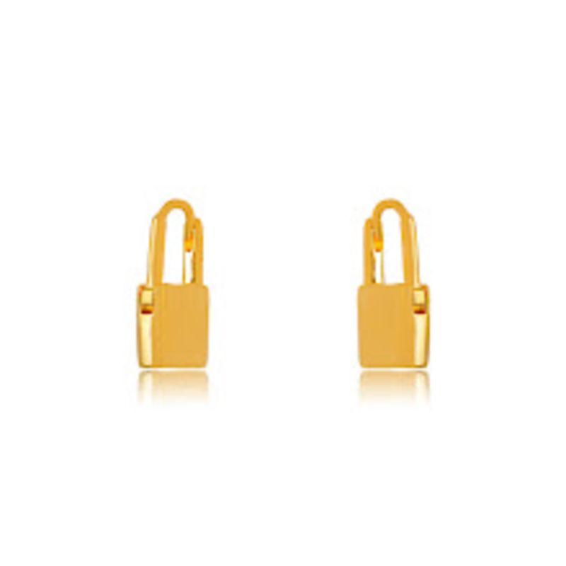 BRINCO ARGOLA CADEADO EM BANHO DE OURO 18K