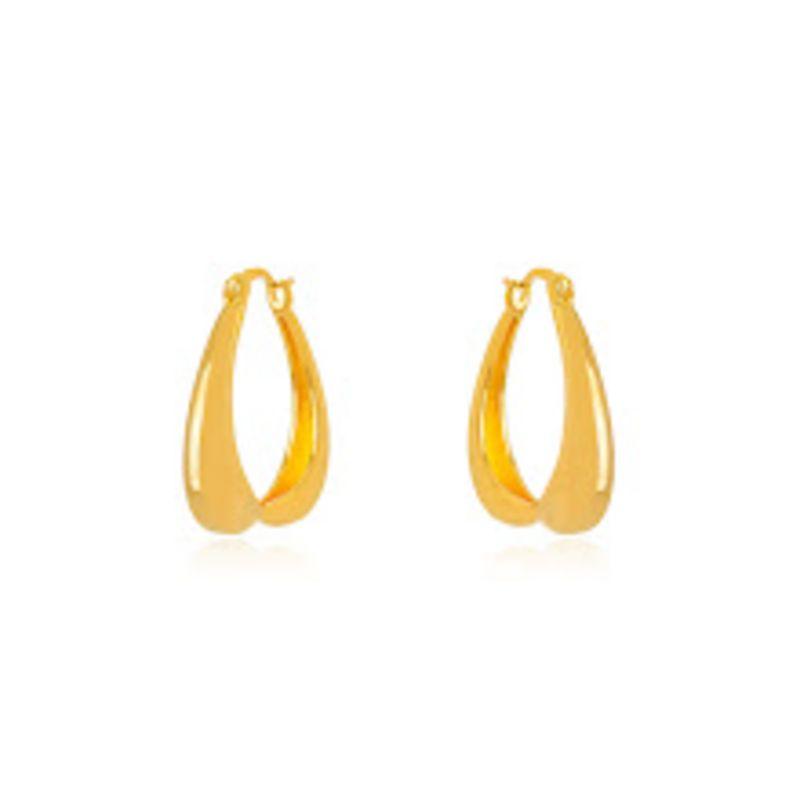 BRINCO ARGOLA CORAÇÃO LISA EM BANHO DE OURO 18K